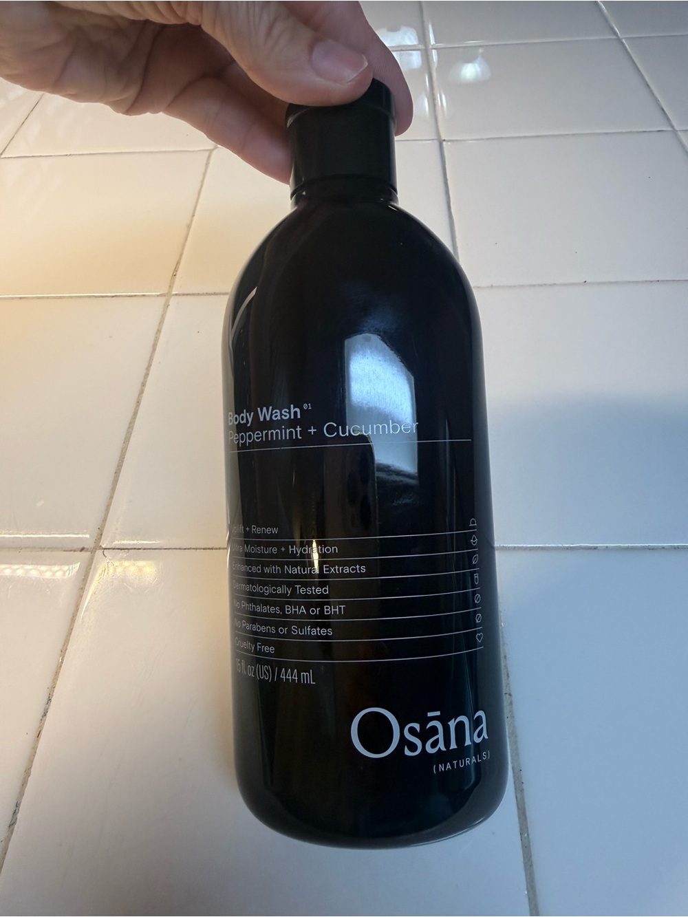 Osana Naturals Peppermint + Cucumber Body Wash — no Parabens, sulfates. New